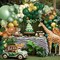 148 pcs Safari Balloon Arch Kit, Sage Green Brown Jungle Wild One Balloon Garland with Animal Print Balloons Palm Leaves for Woodland Tropical Birthday Party Supplies Shower Decorations